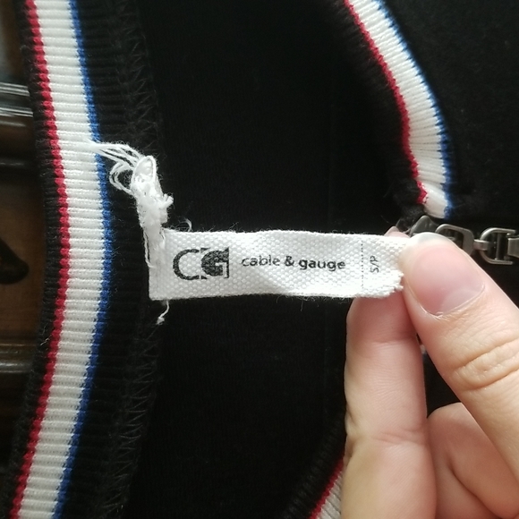 Cable & Gauge Black Striped Knee Length Short Sleeve T-shirt Dress Zip Up Collar - Picture 5 of 8